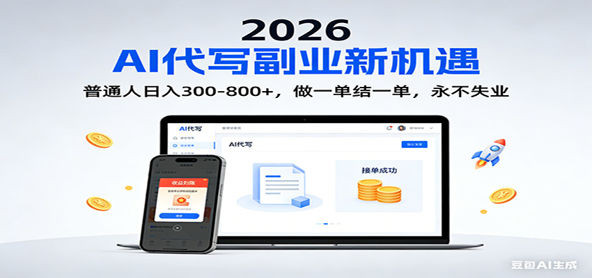 2026 副业首选!AI 代写日入 300-800,普通人0门槛,做一单结一单!-董叔项目网