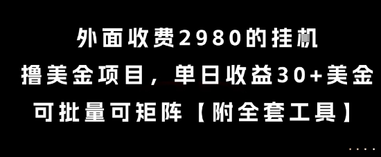 外面收费2980的挂G撸美金项目,单日收益30+美金,可批量可矩阵【揭秘】-董叔项目网
