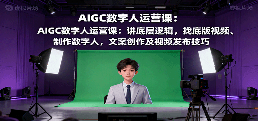 AIGC数字人运营课：讲底层逻辑，找底版视频、制作数字人，文案创作及视频发布技巧-董叔项目网
