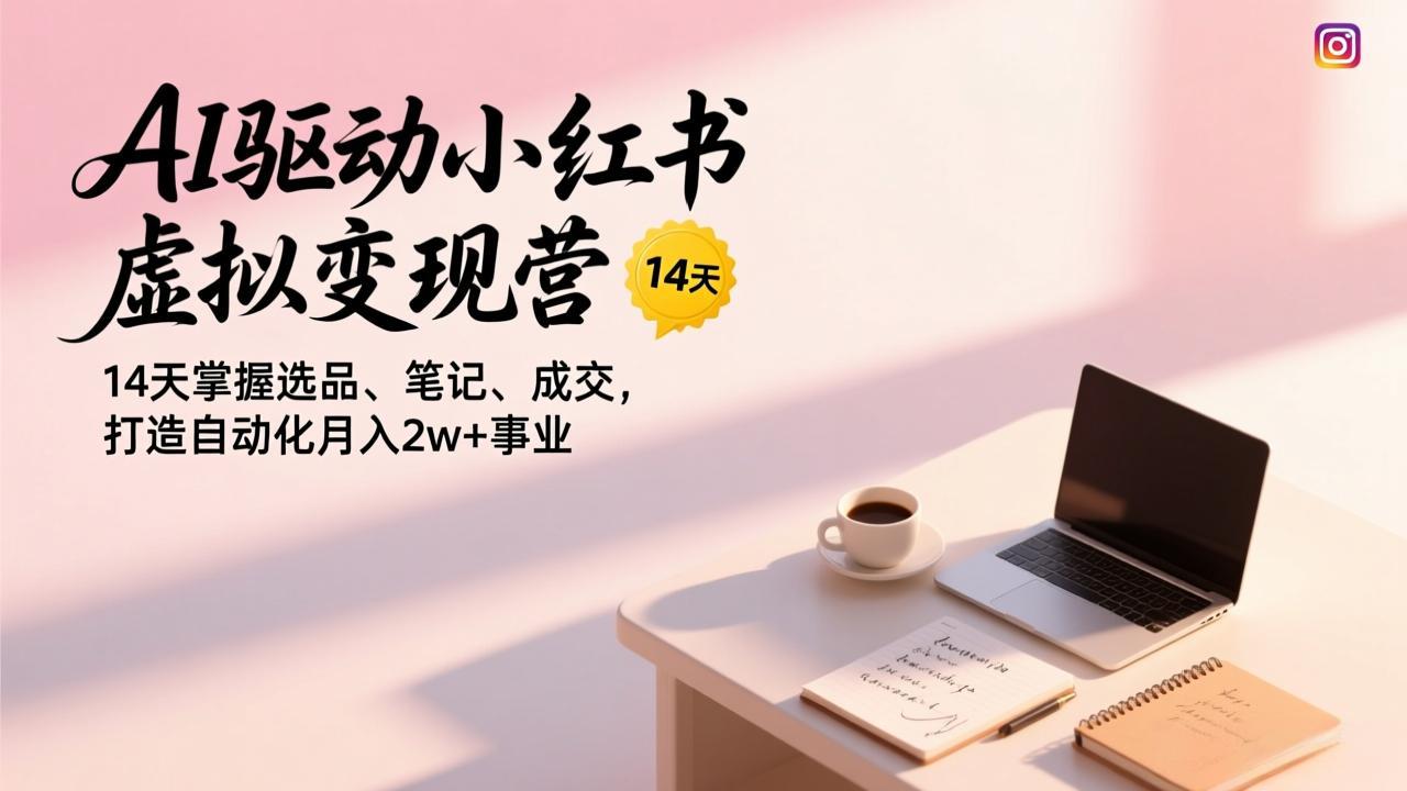 AI驱动小红书虚拟变现营,14天掌握选品、笔记、成交,打造自动化月入2w+事业-董叔项目网