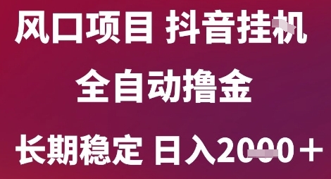 风口项目，六月最新玩法抖音无人挂G，全自动撸金，长期稳定 日入2k+【揭秘】-董叔项目网
