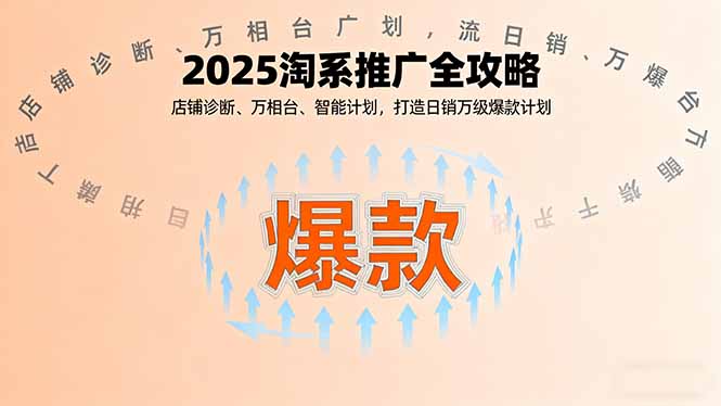 2025淘系推广全攻略，店铺诊断、万相台、智能计划，打造日销万级爆款计划-董叔项目网