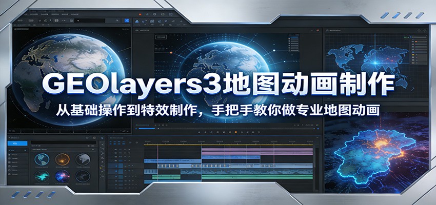 GEOlayers3地图动画制作：从基础操作到特效制作，手把手教你做专业地图动画-董叔项目网