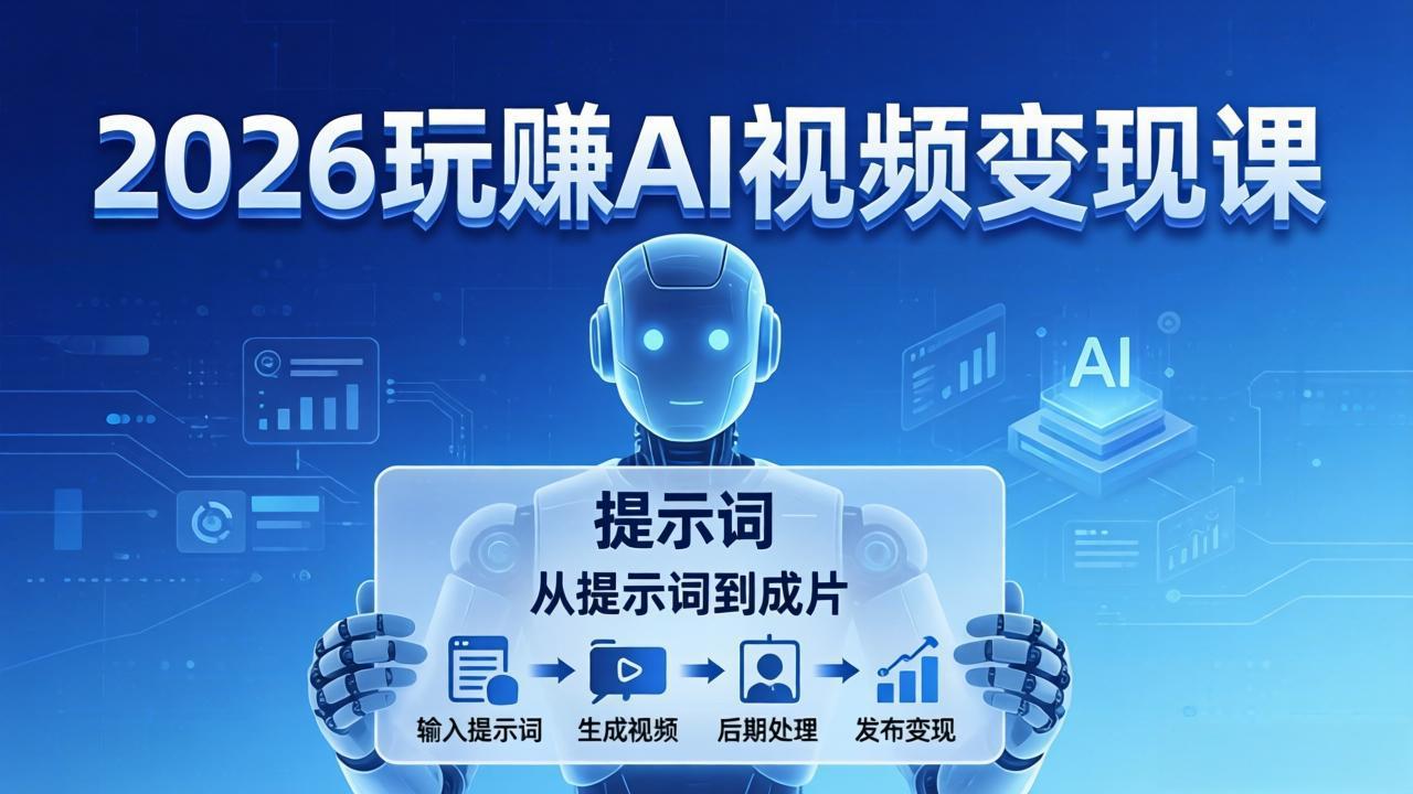 2026玩赚AI视频变现课:掌握 AI 视频全流程技能,从提示词到成片高效产出-董叔项目网
