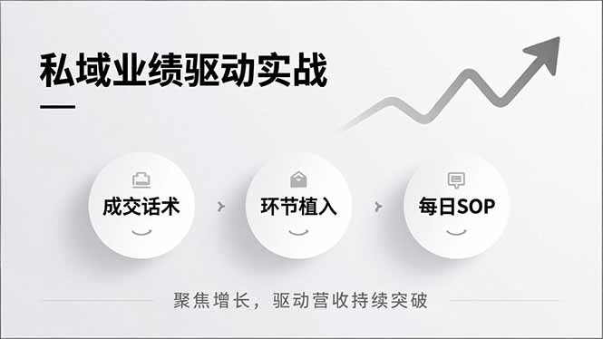 私域业绩驱动实战,成交话术、环节植入、每日SOP,聚焦增长,驱动营收持续突破-董叔项目网