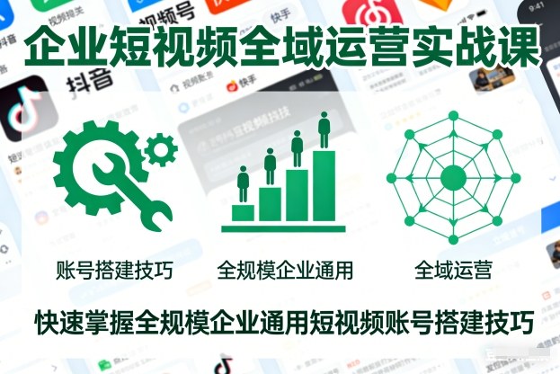 企业短视频全域运营实战课,快速掌握全规模企业通用短视频账号搭建技巧-董叔项目网