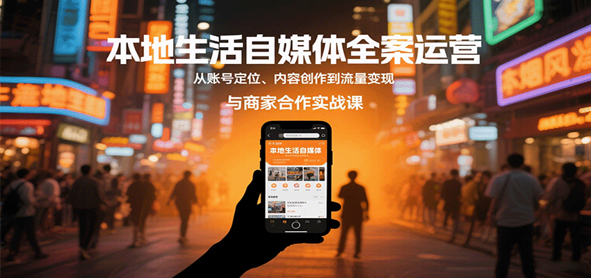 本地生活自媒体全案运营，从账号定位、内容创作到流量变现与商家合作实战课-董叔项目网