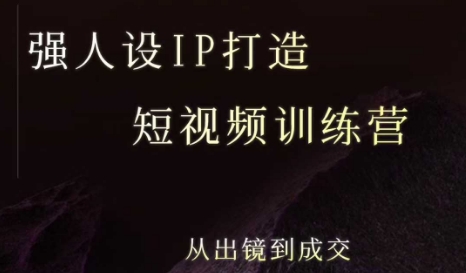 强人设ip打造课，8月​最新5天短视频ip训练营，从出镜到成交-董叔项目网