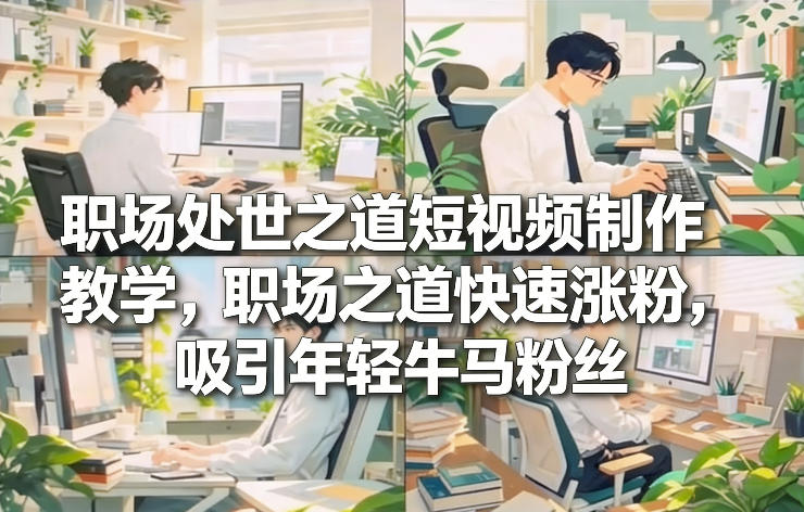 职场处世之道短视频制作教学，职场之道快速涨粉，吸引年轻牛马粉丝-董叔项目网