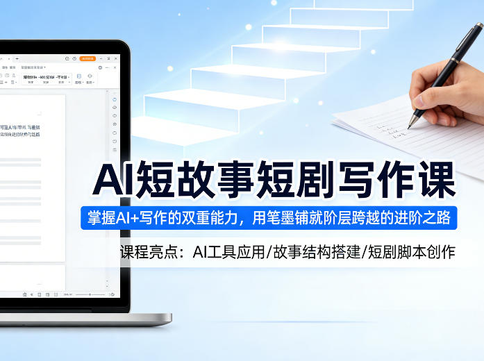 AI短故事短剧写作课，掌握AI+写作的双重能力，用笔墨铺就阶层跨越的进阶之路-董叔项目网