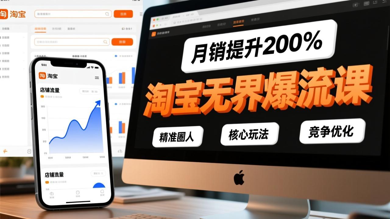 淘宝无界爆流课，精准圈人、核心玩法、竞争优化，快速引爆店铺流量，月销提升200%-董叔项目网