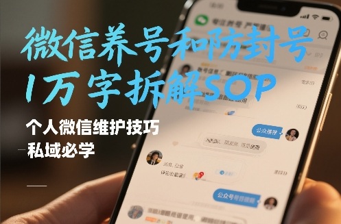 微信养号和防封号1万字拆解SOP,个人微信维护技巧,私域必学【文档】-董叔项目网