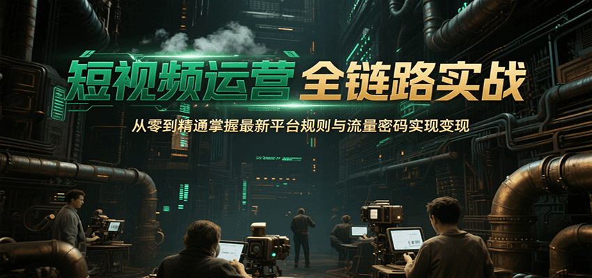 短视频运营全链路实战，从零到精通掌握最新平台规则与流量密码实现变现-董叔项目网