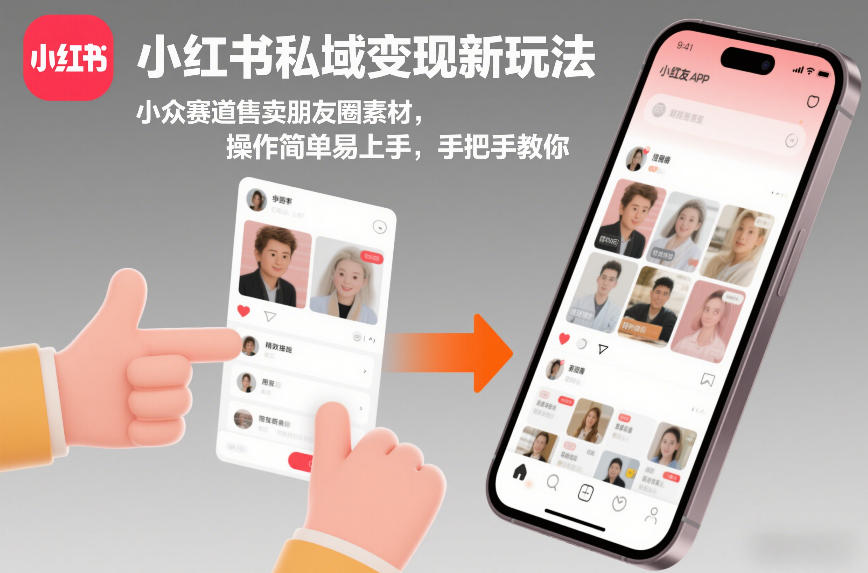 小红书私域变现新玩法,小众赛道售卖朋友圈素材,操作简单易上手,手把手教你-董叔项目网