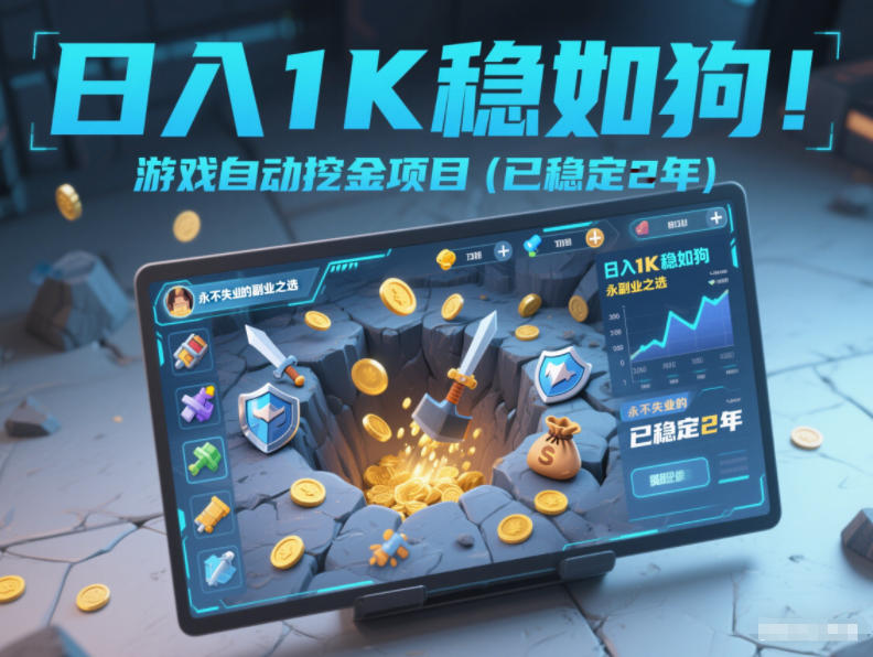日入1K稳如狗!游戏自动挖金项目(已稳定2年),永不失业的副业之选【揭秘】