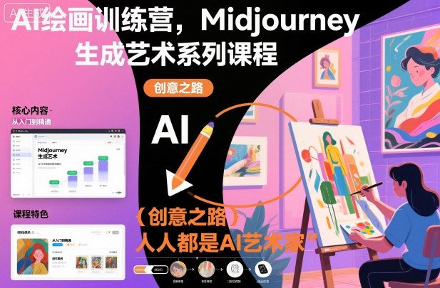 AI绘画训练营，Midjourney生成艺术系列课程，人人都是AI艺术家-董叔项目网
