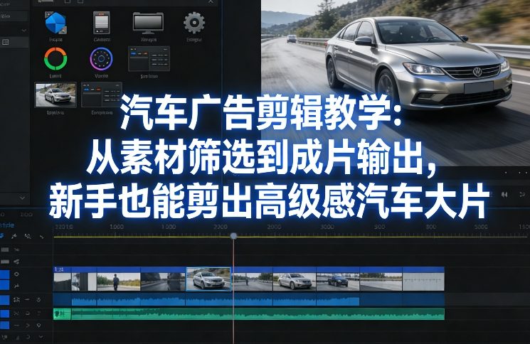汽车广告剪辑教学：从素材筛选到成片输出，新手也能剪出高级感汽车大片-董叔项目网