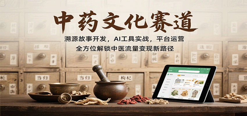 图片[1]-中药文化赛道：溯源故事开发，AI工具实战，平台运营，全方位解锁中医流量变现新路径-董叔项目网