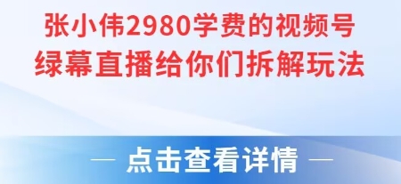 张小伟2980付费额视频号绿幕直播给你们拆解玩法-董叔项目网