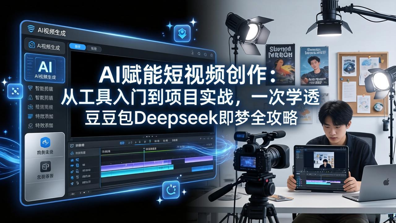 AI赋能短视频创作：从工具入门到项目实战，一次学透豆包Deepseek即梦全攻略-董叔项目网