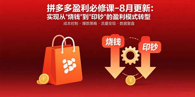 拼多多盈利必修课-8月更新：突破运营瓶颈 实现从烧钱到印钞的盈利模式转型-董叔项目网