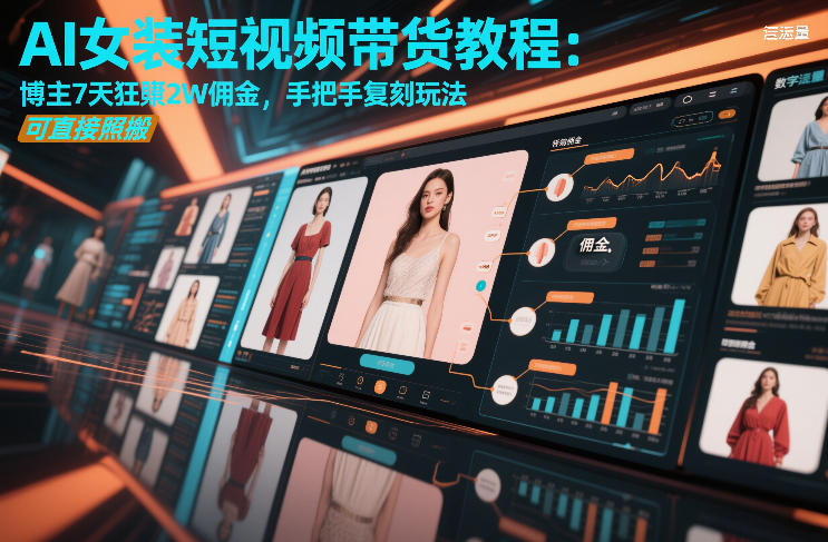 AI女装短视频带货教程：博主7天狂賺2W佣金，手把手复刻玩法，可直接照搬-董叔项目网