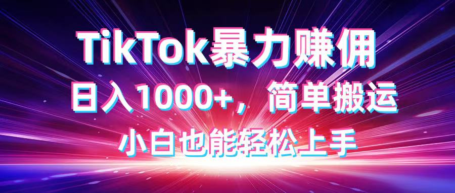 TikTok搬运暴力赚佣，日入1000+，简单搬运，小白也能轻松上手-董叔项目网