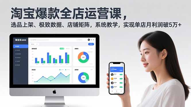 淘宝爆款全店运营课2.0，选品上架、极致数据、店铺矩阵，系统教学，实现单店月利润破5万+-董叔项目网