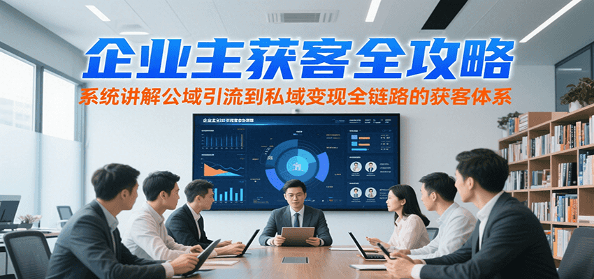 企业主获客全攻略，系统讲解公域引流到私域变现全链路的获客体系-董叔项目网
