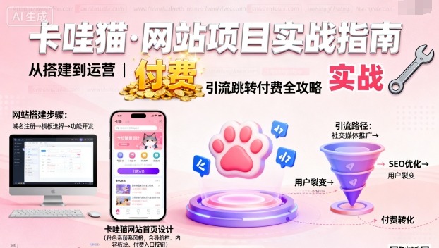 卡哇猫·网站项目，网站搭建与运营以及引流跳转付费-董叔项目网