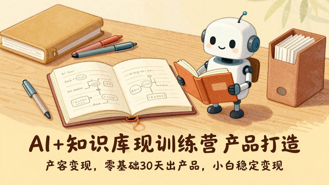 AI+知识库变现训练营，产品打造、内容创作、全平台变现，零基础30天出产品，小白稳定变现-董叔项目网