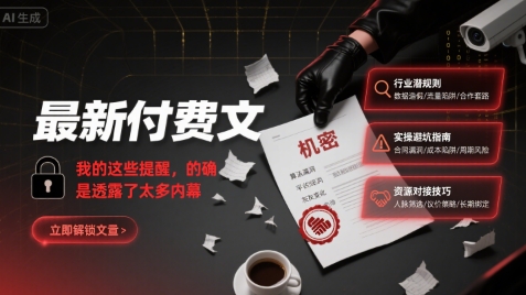 最新付费文：我的这些提醒，的确是透露了太多内幕-董叔项目网