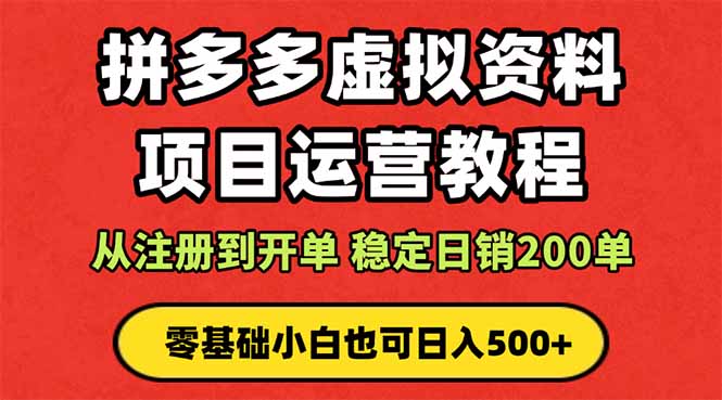 拼多多开店运营课程: 蓝海变现玩法,轻松实现睡后收入 零基础小白也可...-董叔项目网
