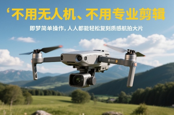 不用无人机、不用专业剪辑，即梦简单操作，人人都能轻松复刻质感航拍大片-董叔项目网