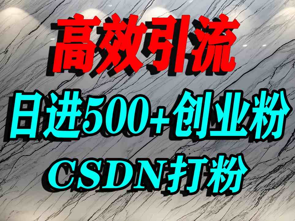 怎么打创业粉？CSDN又一个你不知道的打粉引流神秘平台，单人日引500+精准流量-董叔项目网