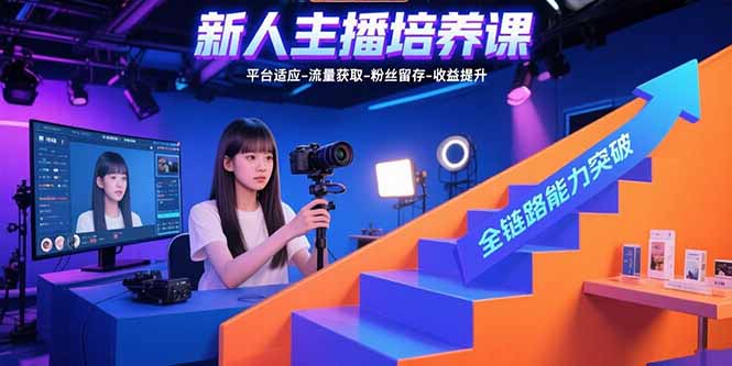 新人主播培养课：平台适应-流量获取-粉丝留存-收益提升 全链路能力突破-董叔项目网