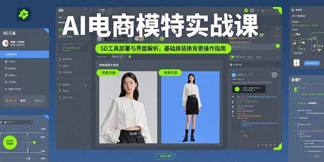 AI电商模特实战课，SD工具部署与界面解析，基础换装换背景操作指南-董叔项目网