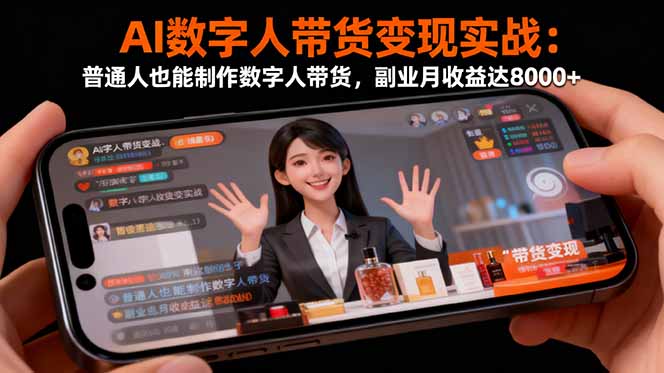 AI数字人带货变现实战:普通人也能制作数字人带货,副业月收益达8000+-董叔项目网
