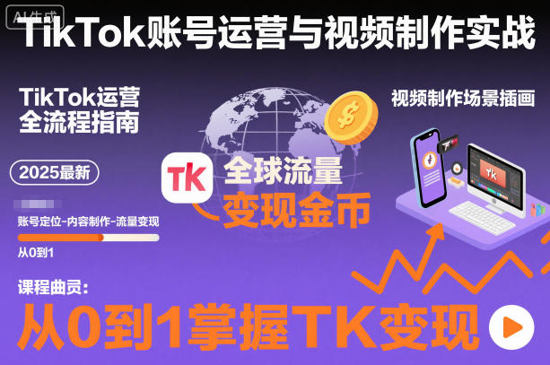2025最新TikTok账号运营与视频制作实战全流程，从0到1掌握TK变现(含11月最新TK搬运技术)-董叔项目网