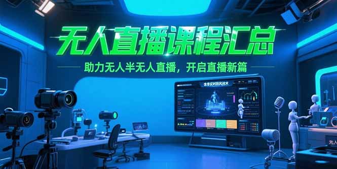 无人直播课程汇总，含非实时防风技术，助力无人半无人直播，开启直播新篇-董叔项目网