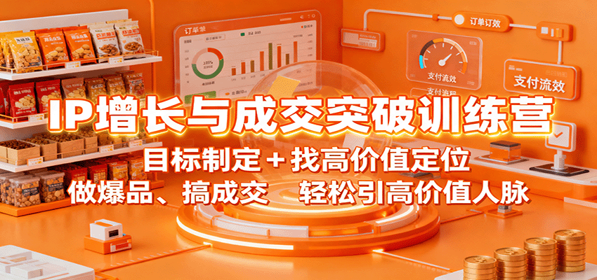 IP增长与成交突破训练营：目标制定+找高价值定位，做爆品、搞成交，轻松引高价值人脉-董叔项目网