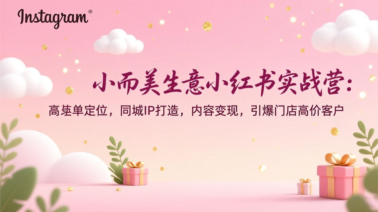 小而美生意小红书实战营:高客单定位,同城IP打造,内容变现,引爆门店高价客户-董叔项目网