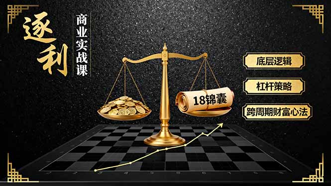 《逐 利》商业实战课，底层逻辑、杠杆策略、18锦囊，跨周期财富心法(更新-董叔项目网