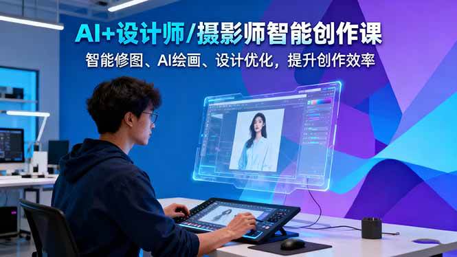 AI+设计师/摄影师智能创作课：智能修图、AI绘画、设计优化，提升创作效率-董叔项目网