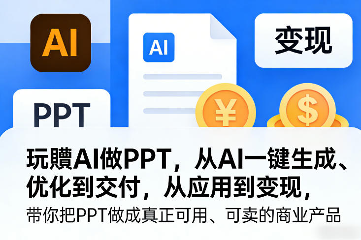 玩賺AI做PPT，从AI一键生成、优化到交付，从应用到变现，带你把PPT做成真正可用、可卖的商业产品(更新0401)-董叔项目网