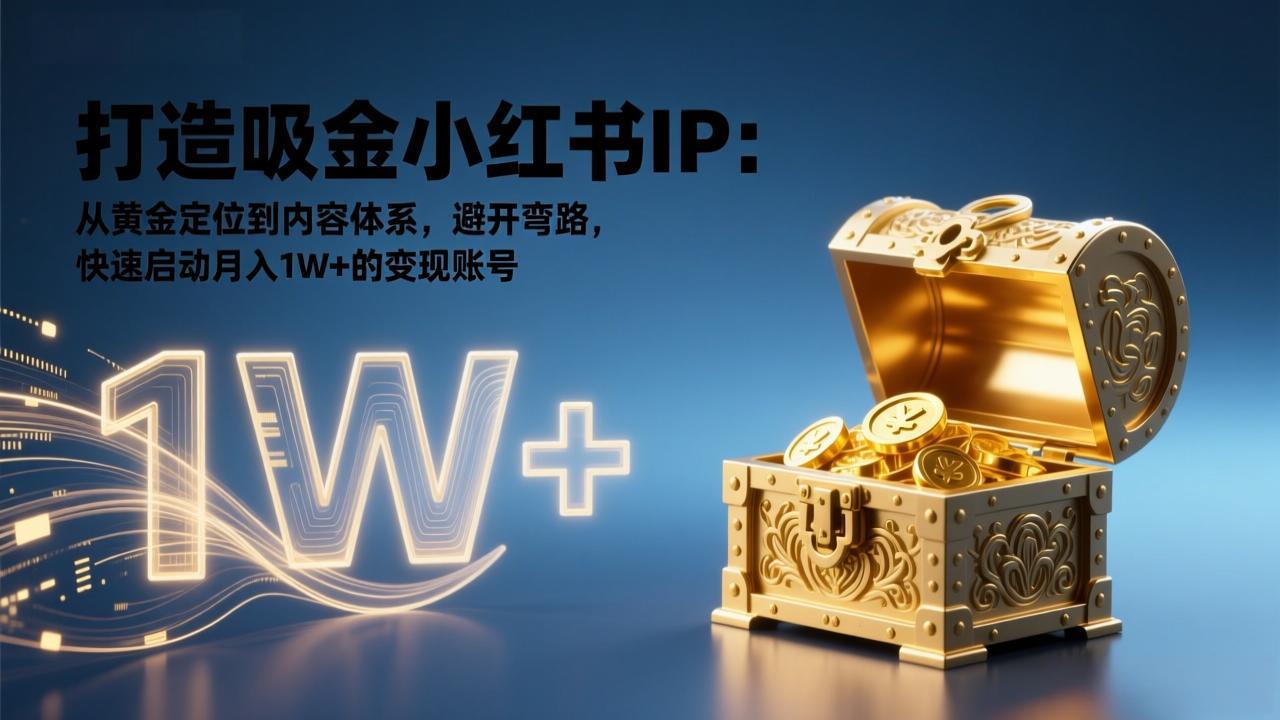 打造吸金小红书IP：从黄金定位到内容体系，避开弯路，快速启动月入1W+的变现账号-董叔项目网