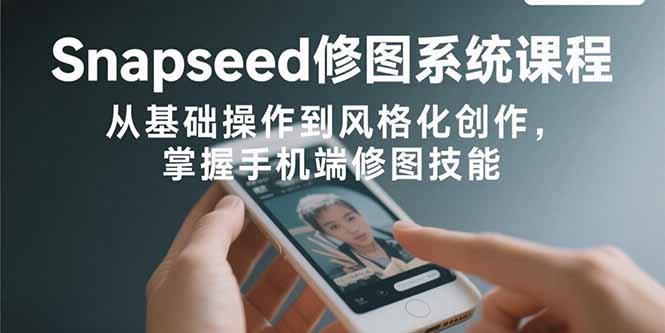 Snapseed修图系统课程：从基础操作到风格化创作，掌握手机端修图技能-董叔项目网