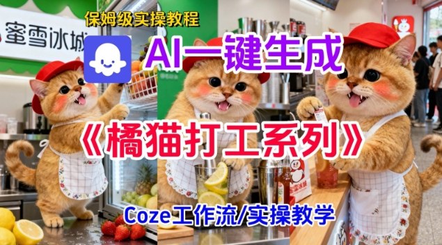 Coze扣子工作流一键生成胖橘猫打工短视频，保姆级实操搭建教学-董叔项目网