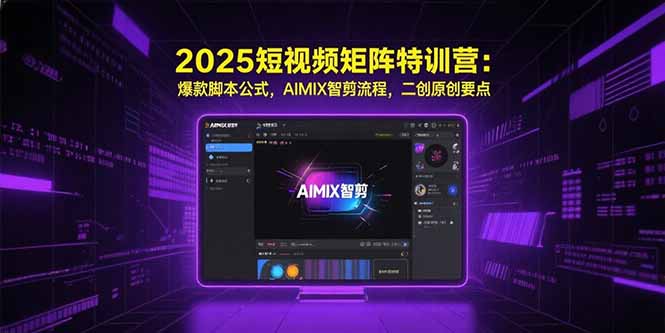 2025短视频矩阵特训营：爆款脚本公式，AIMIX智剪流程，二创原创要点-董叔项目网