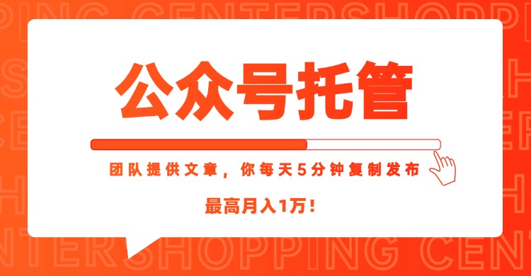 【公众号托管 】我提供文章,你每天5分钟复制发布,最高月入1W-董叔项目网